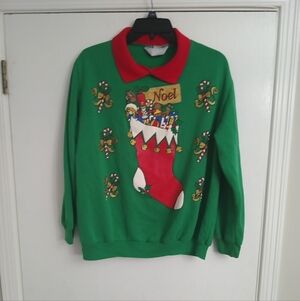 Festive Green and Red Vintage Blair Christmas Sweater